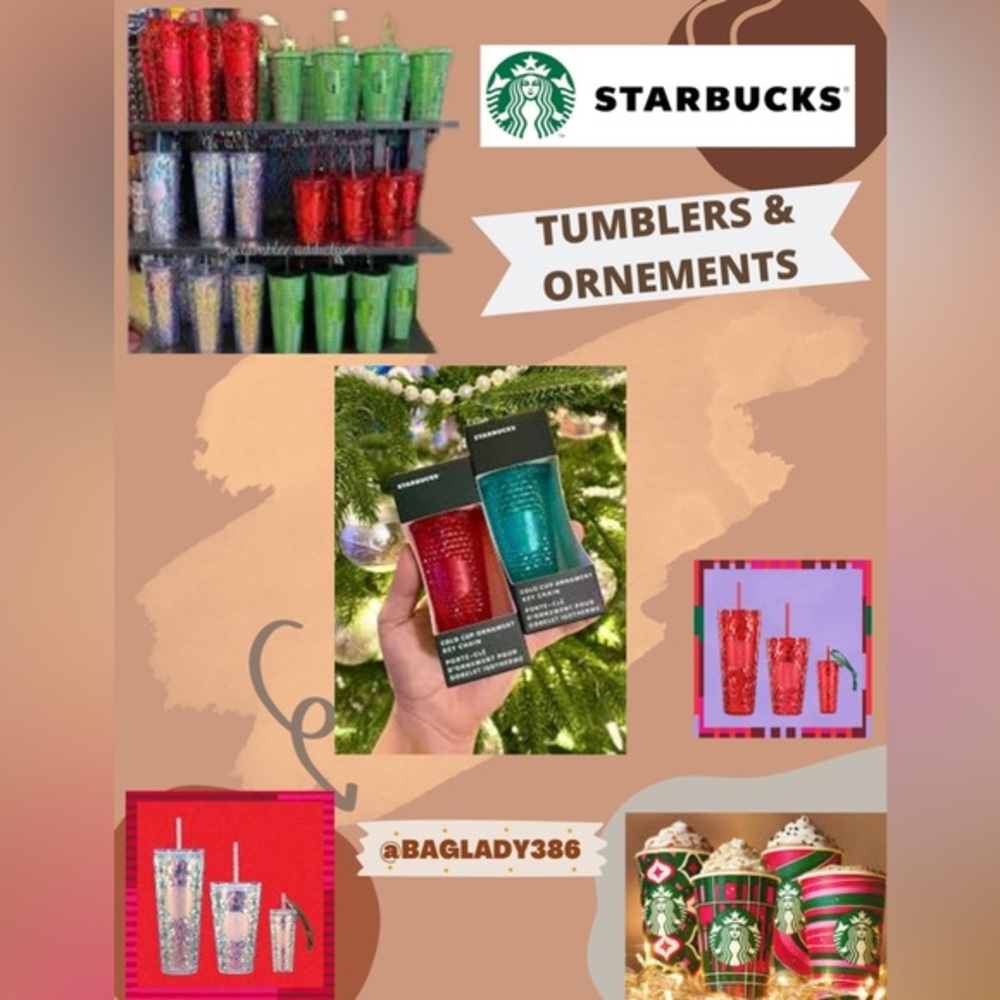 STARBUCKS TUMBLERS & ORNAMENTS BACK IN STOCK ALL COLORS AVAILABLE MANY SIZES